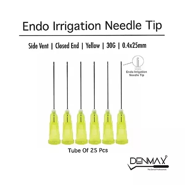 DENMAX Single Side Vent Needle -(Pack of 100)-Yellow,