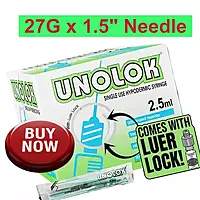 UNOLOK Syringe, 2.5ml, 27G x 1-1/2" LL